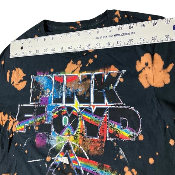 Pink Floyd T-Shirt Mens Black The Dark Side Of The Moon Bleached Distressed Sz M - Picture 6 of 8